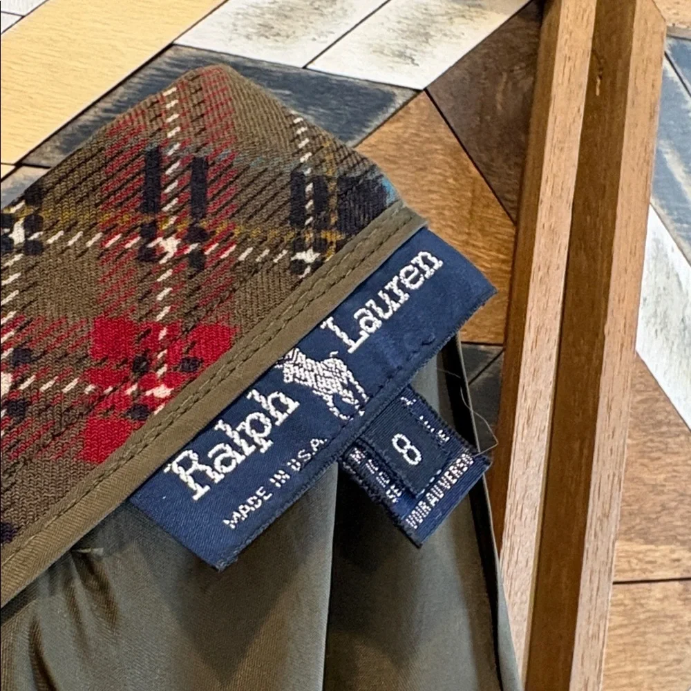 Vintage Ralph Lauren Wool Plaid Equestrian Wrap Skirt size 8 EUC - Picture 9 of 13